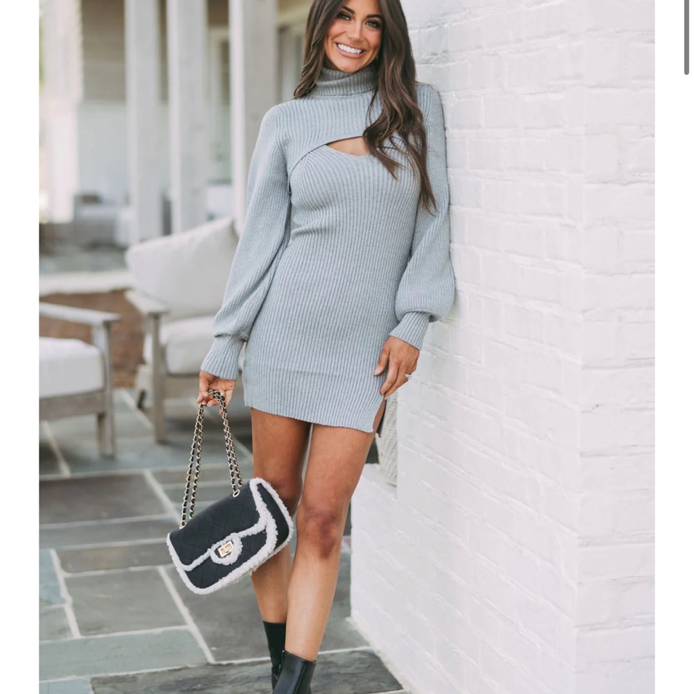 These Three Two Piece Sweater Dress Size M, Gray, Never Worn